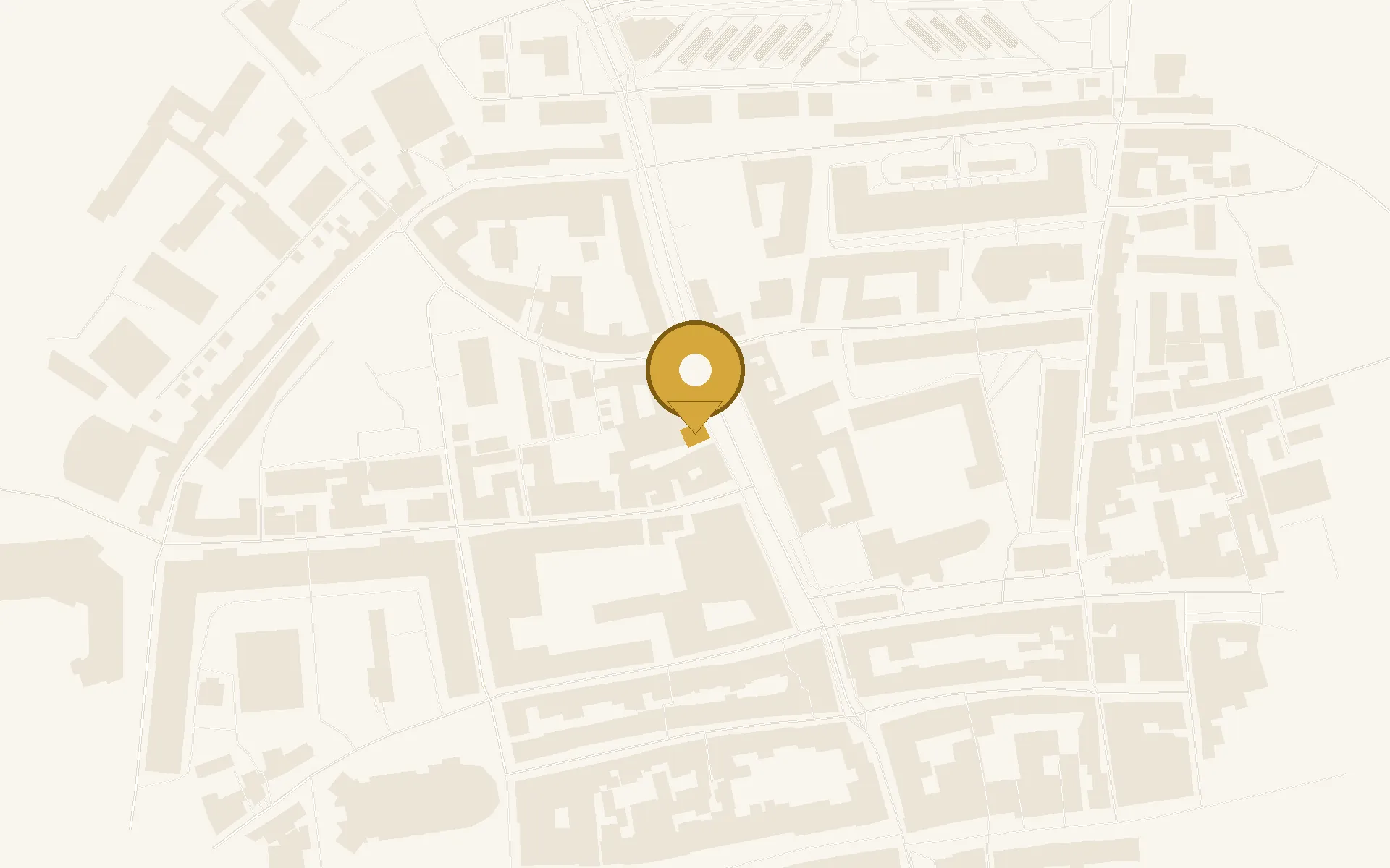 Heller Kartenausschnitt um die Harderstraße 11 in Ingolstadt, Querformat, Zielgebäude gold hervorgehoben